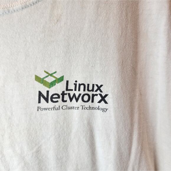 Vintage 90's Linux Network Tradeshow T-Shirt Holes Size XL - Picture 2 of 11